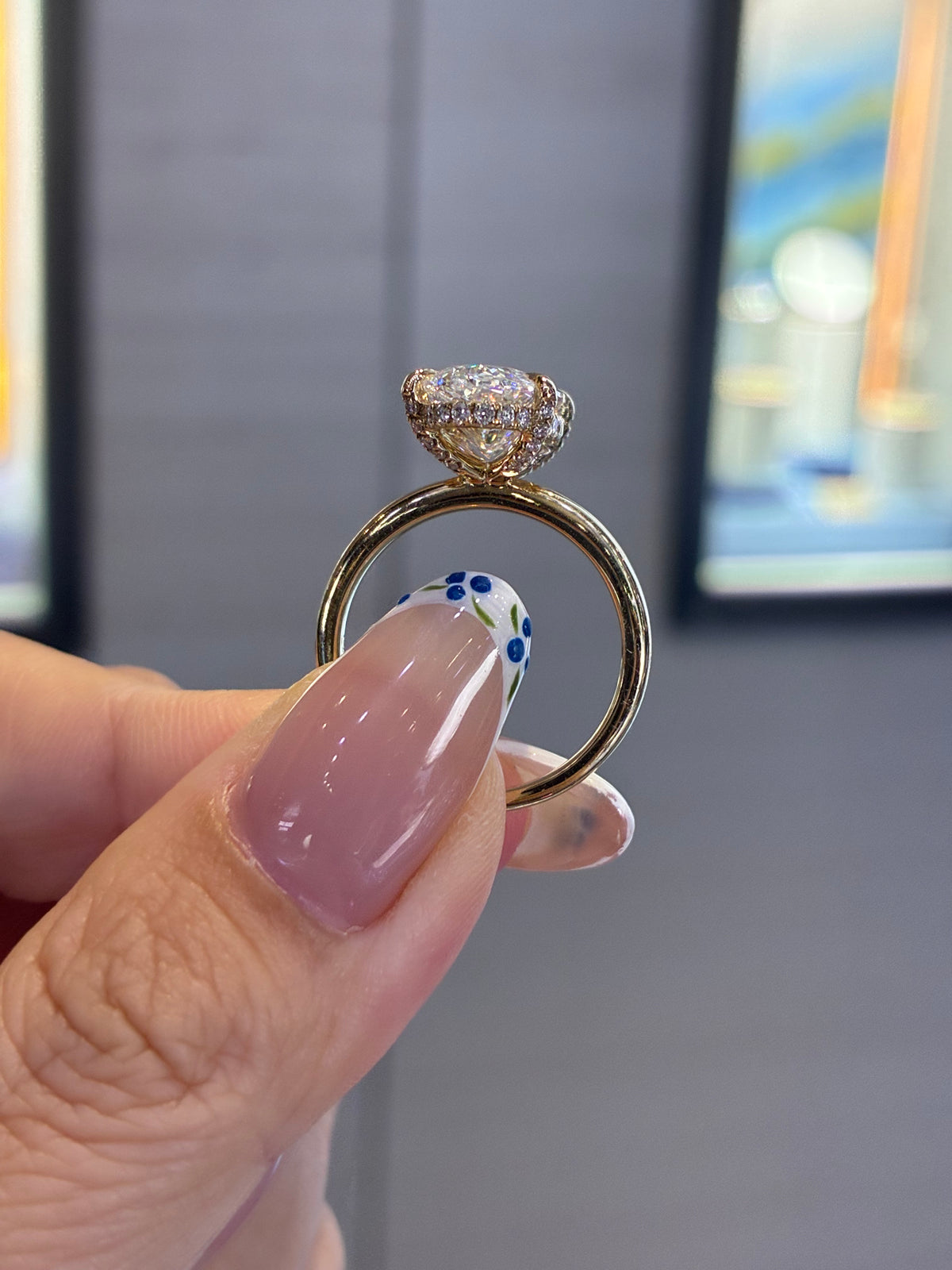For Kate, deposit for 5ct Moval lab Diamond Ring, E/VS1, 14k yellow gold