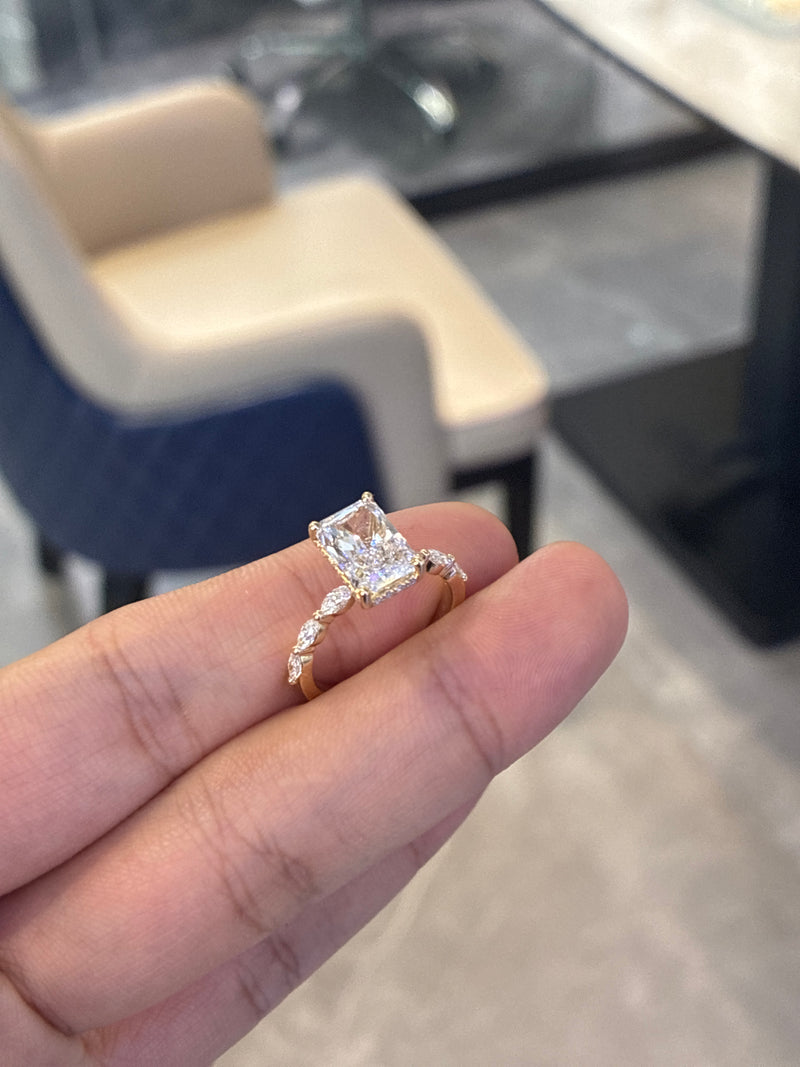 50% Deposit For BLondie 14k yellow gold ring with 2.530ct Evvs2 diamonds