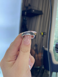 For Yoselin Men ring, 1.13ct natural black diamond, 18K white gold