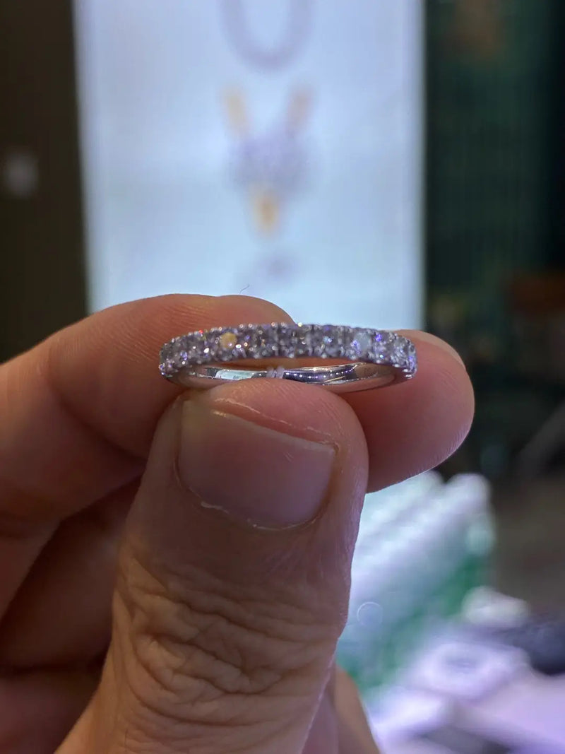 Deposit for Leia // 0.5 ct D-E/ VVS-VS half eternity ring in 14k solid white gold