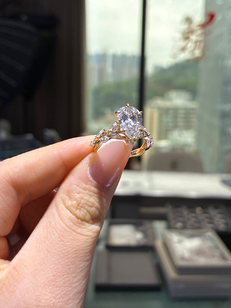 For sophie deposit 14k E/vs1 3ct marquis cut side stone 0.93ct customize