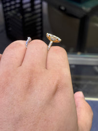 Deposit For Ashly a set 18k yellow gold main stone E/VVS2 marquise cut2.5ct side stone 0.499ct and 18k 0.191ct