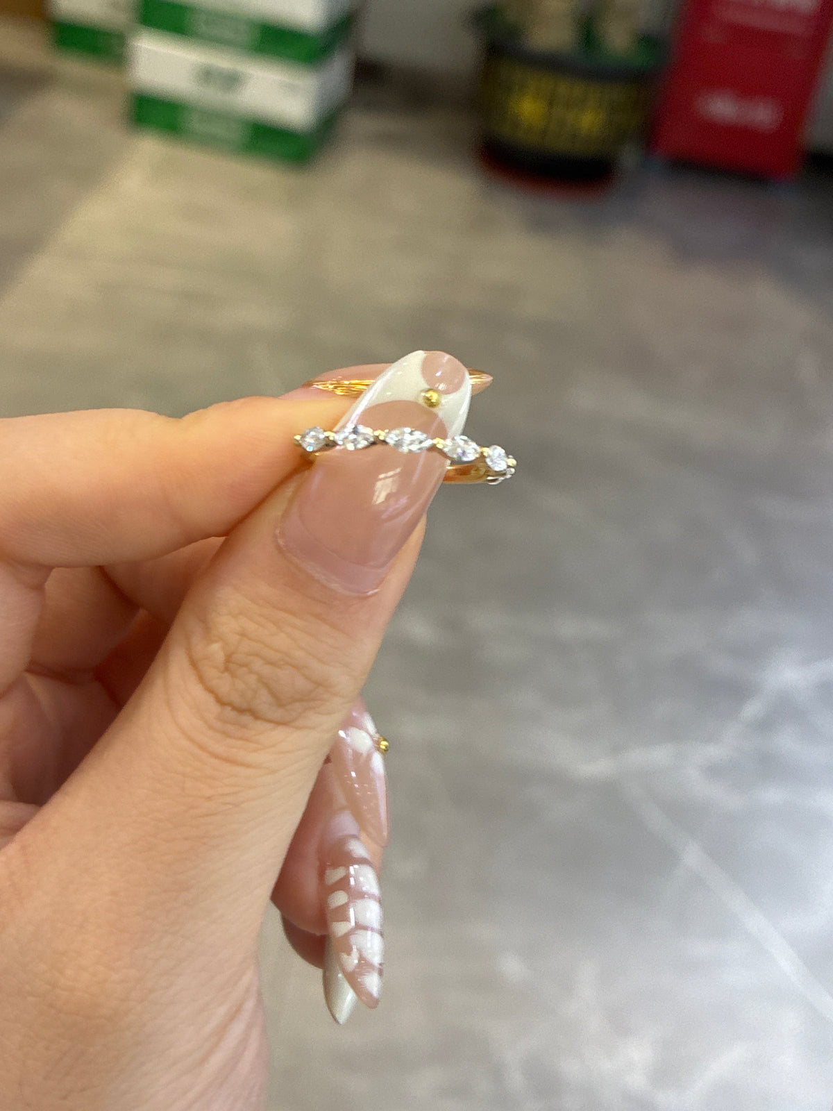 For koke 14k yellow gold 0.51ct marquis cut band