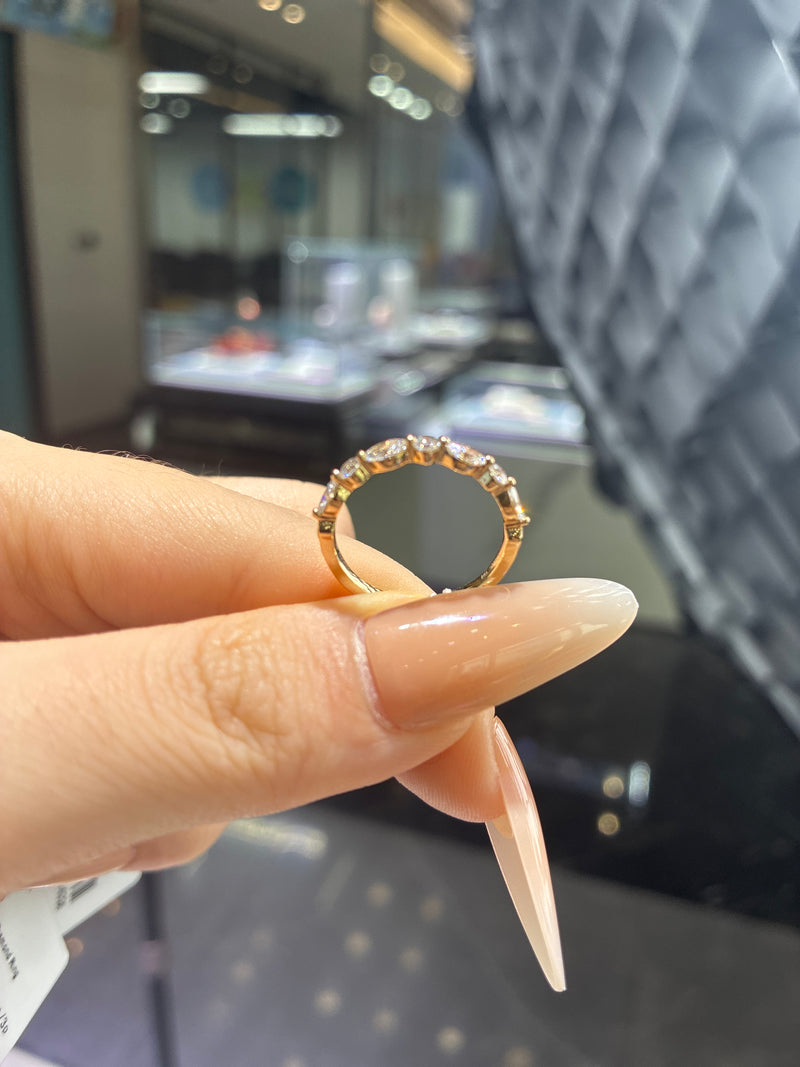 For Cindy 14k gold total 0.598carat marquis and round band