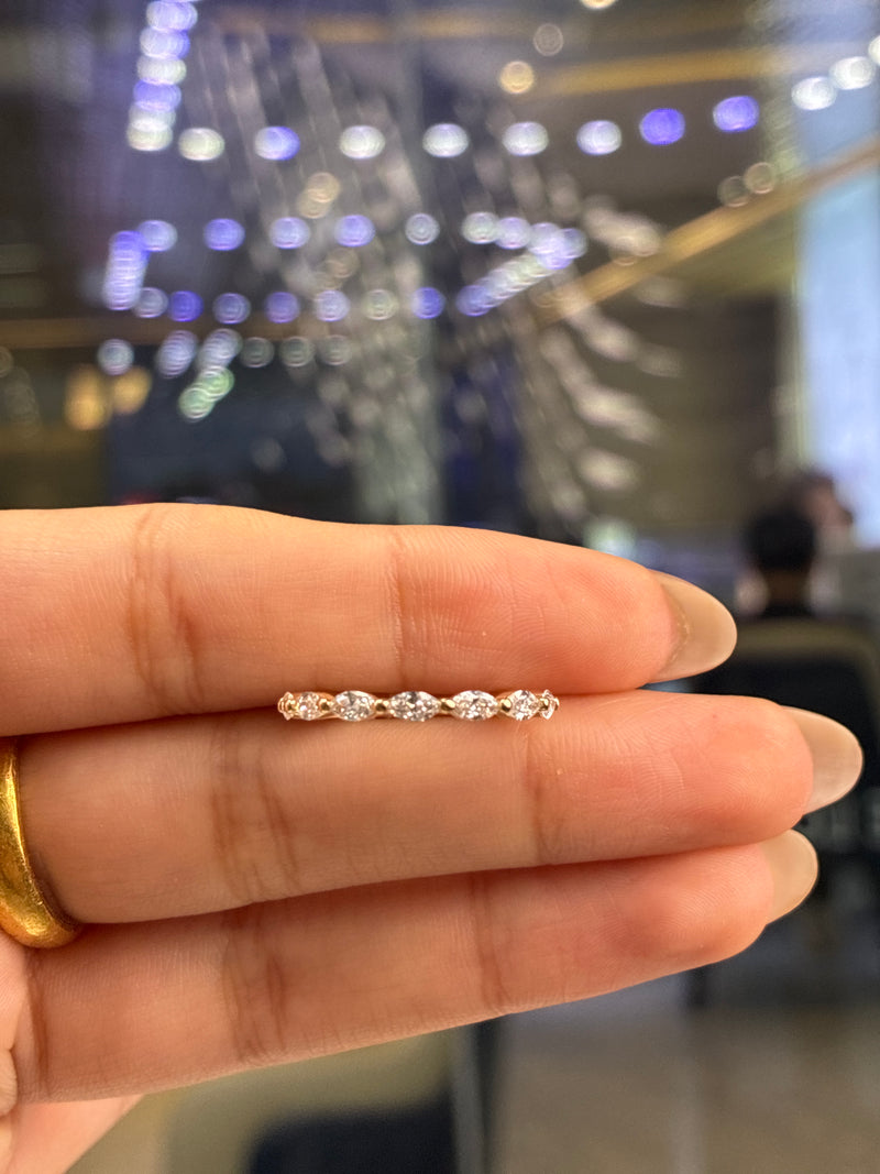 For Jess Larson 14k yellow gold, 0.4ct total, size 5, ready to ship