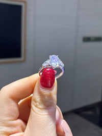 Platinum three stone D/vvs2 main stone 3.09ct side stone 0.614ct