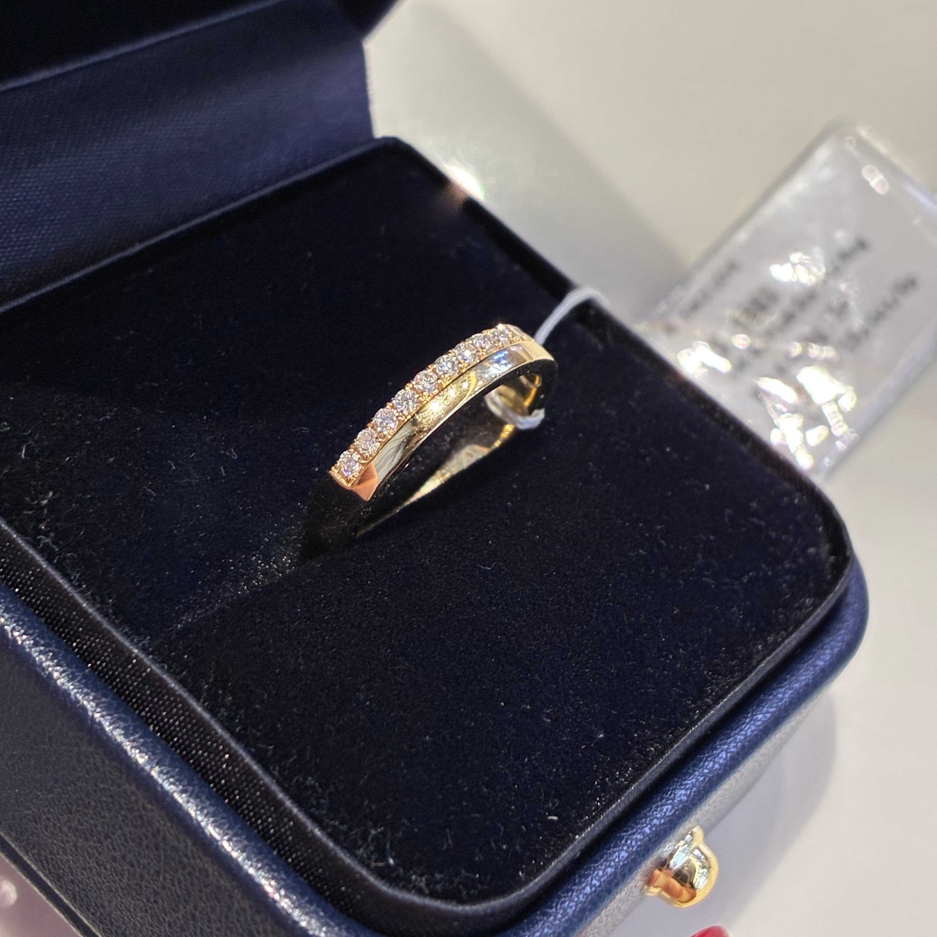 0.323ct/18pc Lab Diamond Half Pave band in 14K Yellow Gold