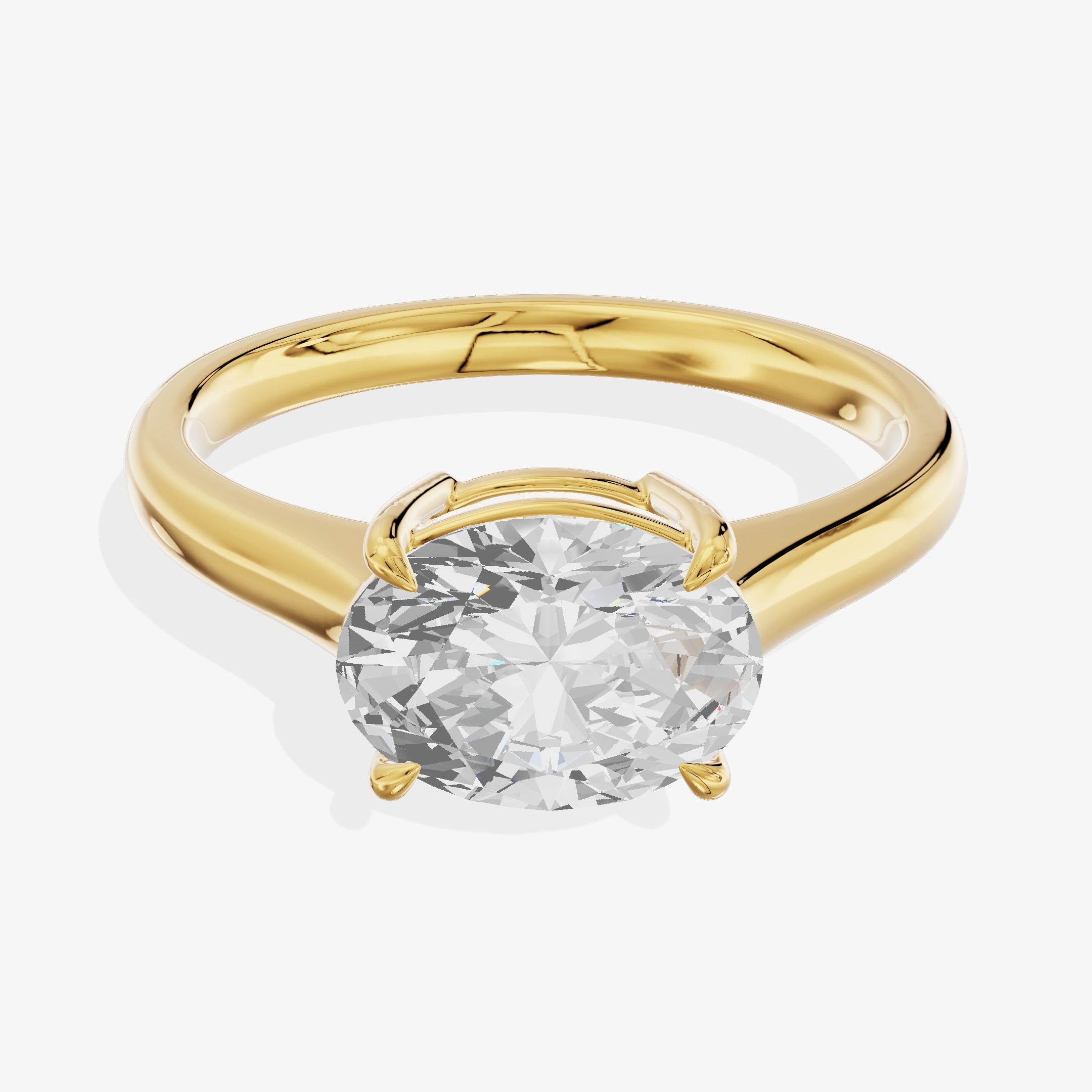 18K Yellow Gold 1.16 Carat Oval Cut Lab-Grown Diamond D VS1 Solitaire Ring