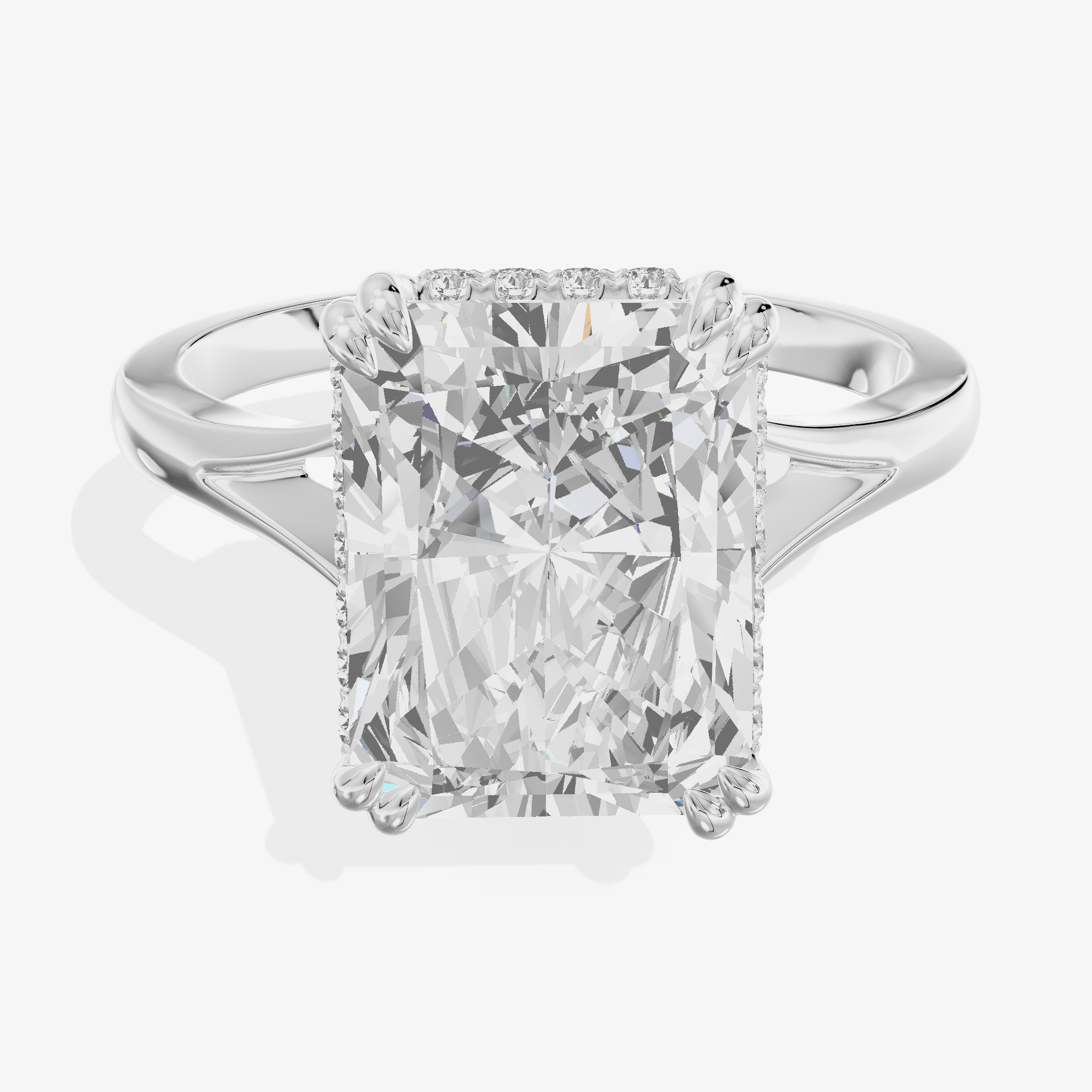 18K Yellow Gold Ring with 3.02 Carat Radiant Cut Vivid Pink Lab-Grown Diamond