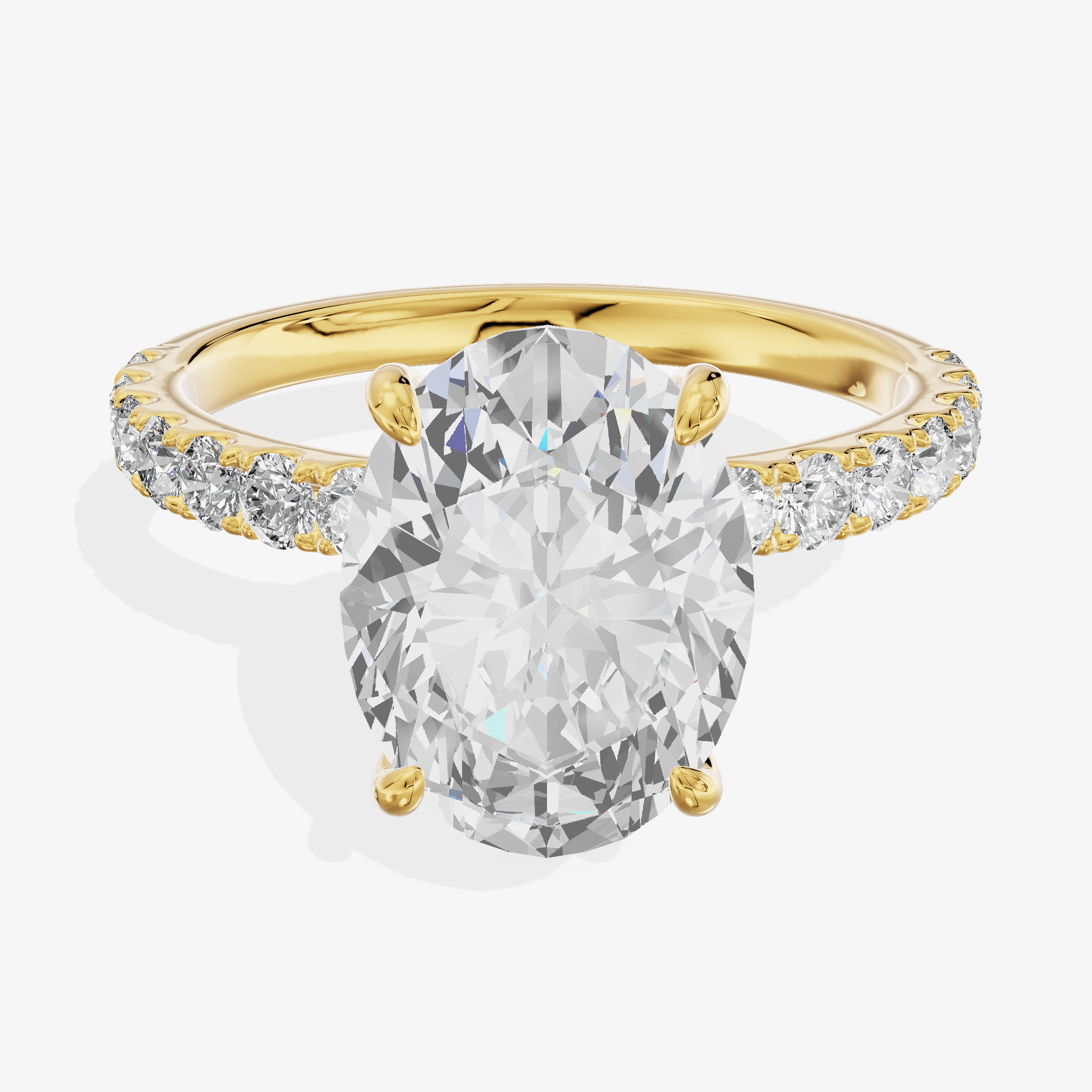 18K White Gold 3.10 Carat Oval Cut Lab-Grown Diamond D VS1 Halo Ring