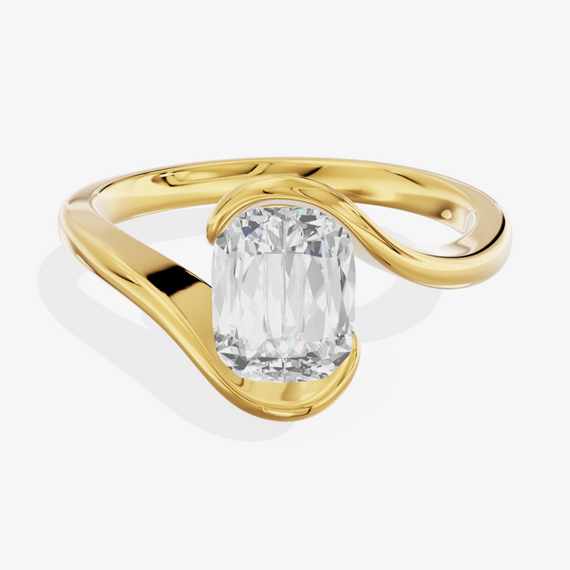 14K Yellow Gold 2.01 Carat Ashoka Cut Lab-Grown Diamond E VS1 Solitaire Ring