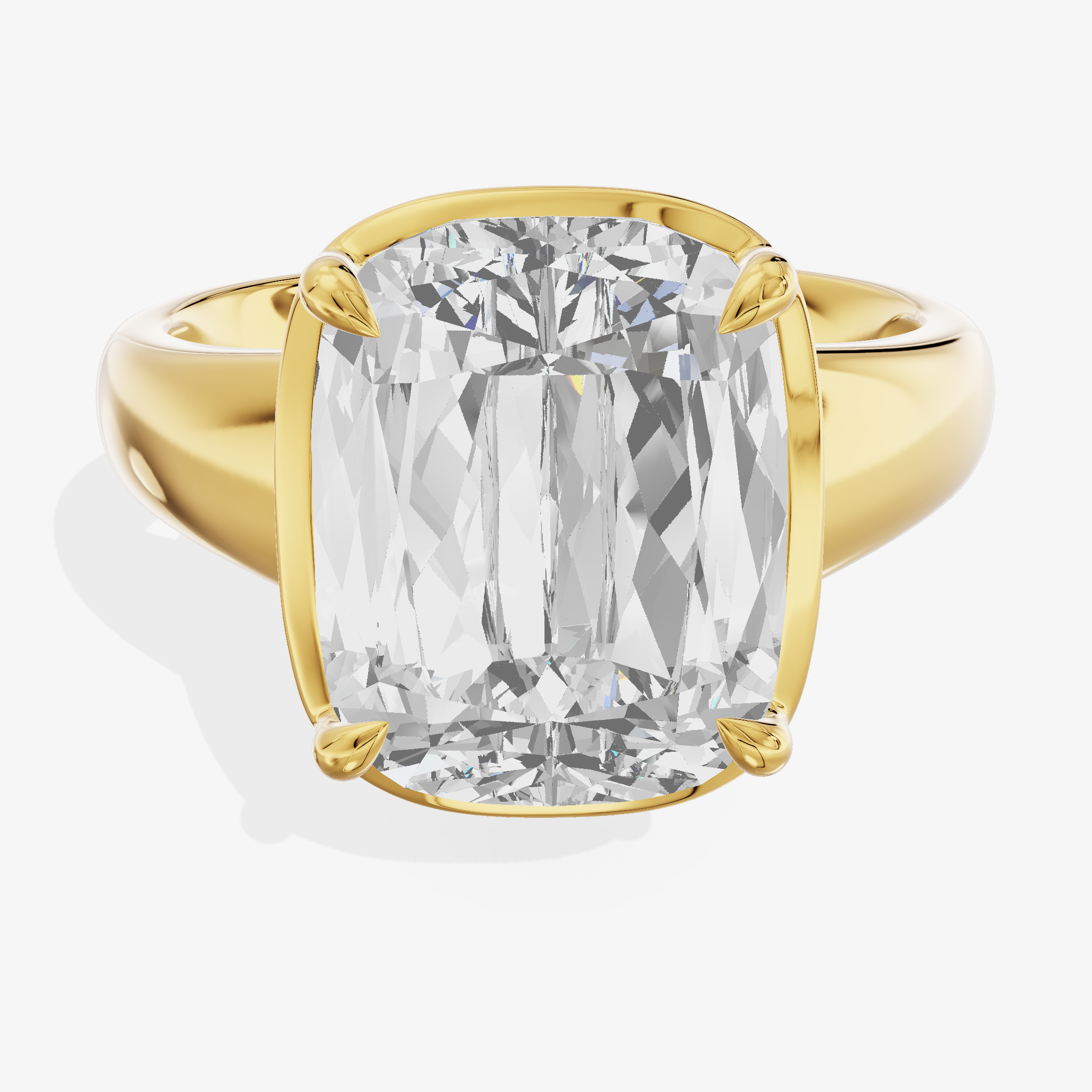 18K Yellow Gold 5.10 Carat Ashoka Cut Lab-Grown Diamond F VVS2 Solitaire Ring