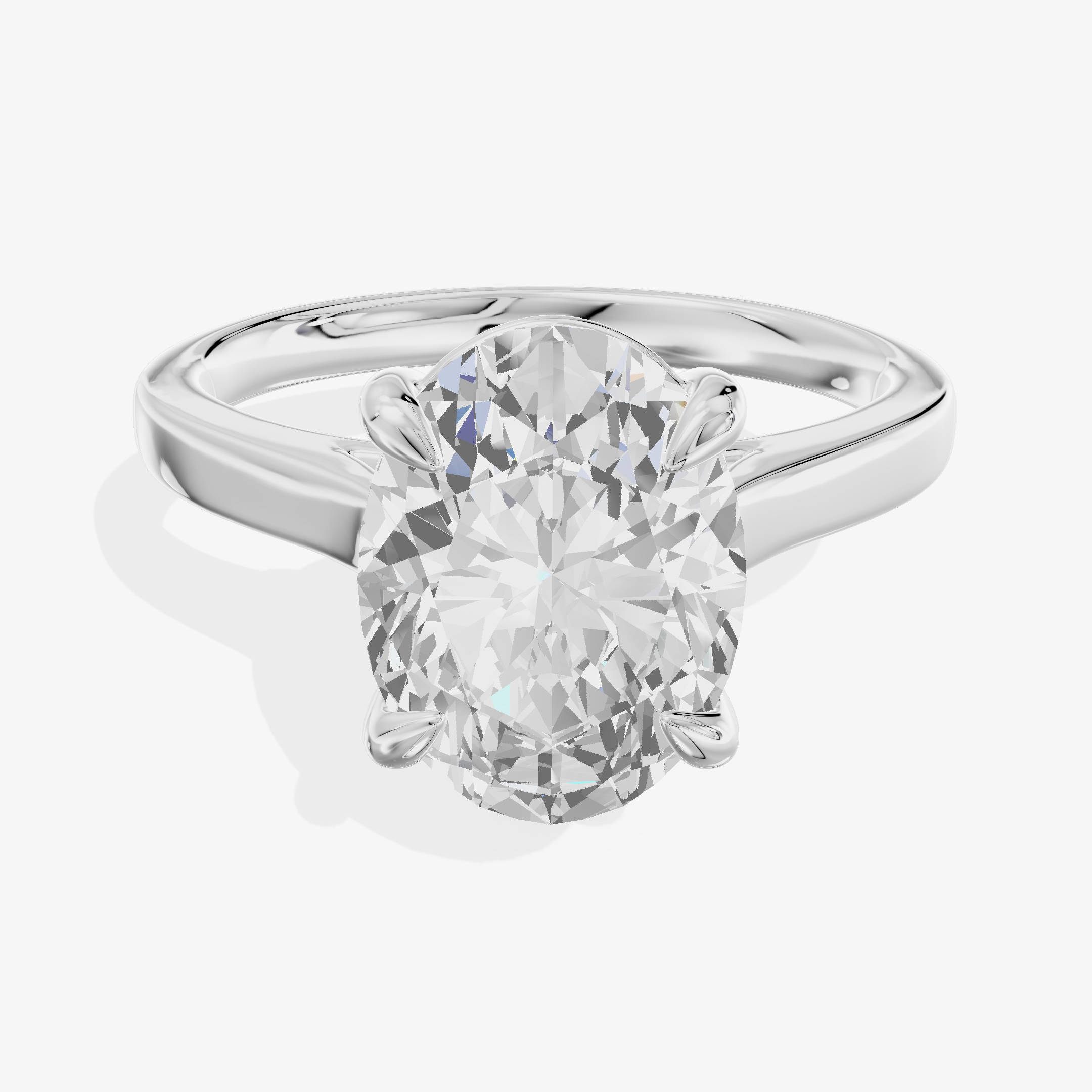 18K White Gold 2.09 Carat Oval Cut Lab-Grown Diamond D VS1 Solitaire Ring
