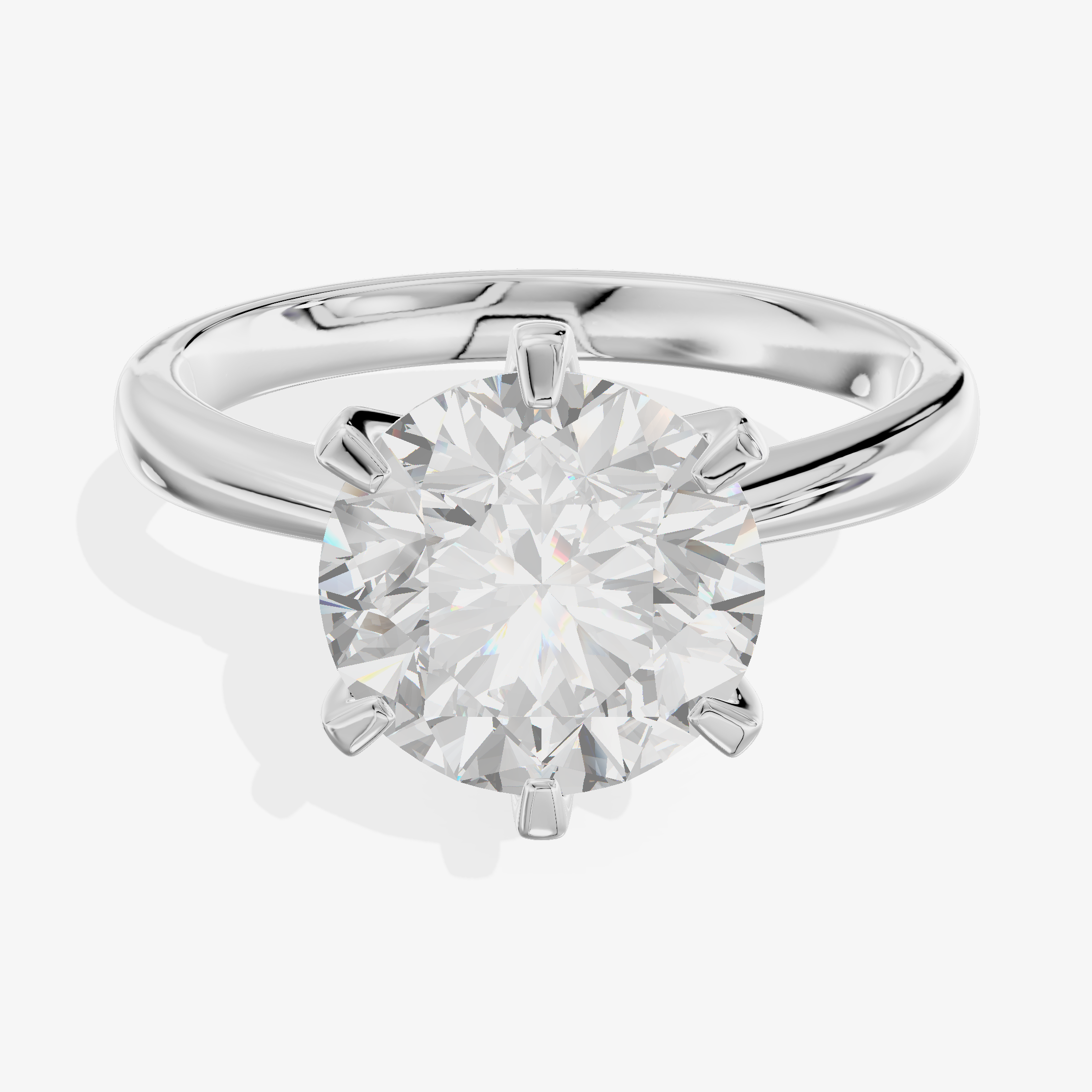 Platinum 1.56 Carat Round Brilliant Cut Lab-Grown Diamond D VVS2 Solitaire Ring