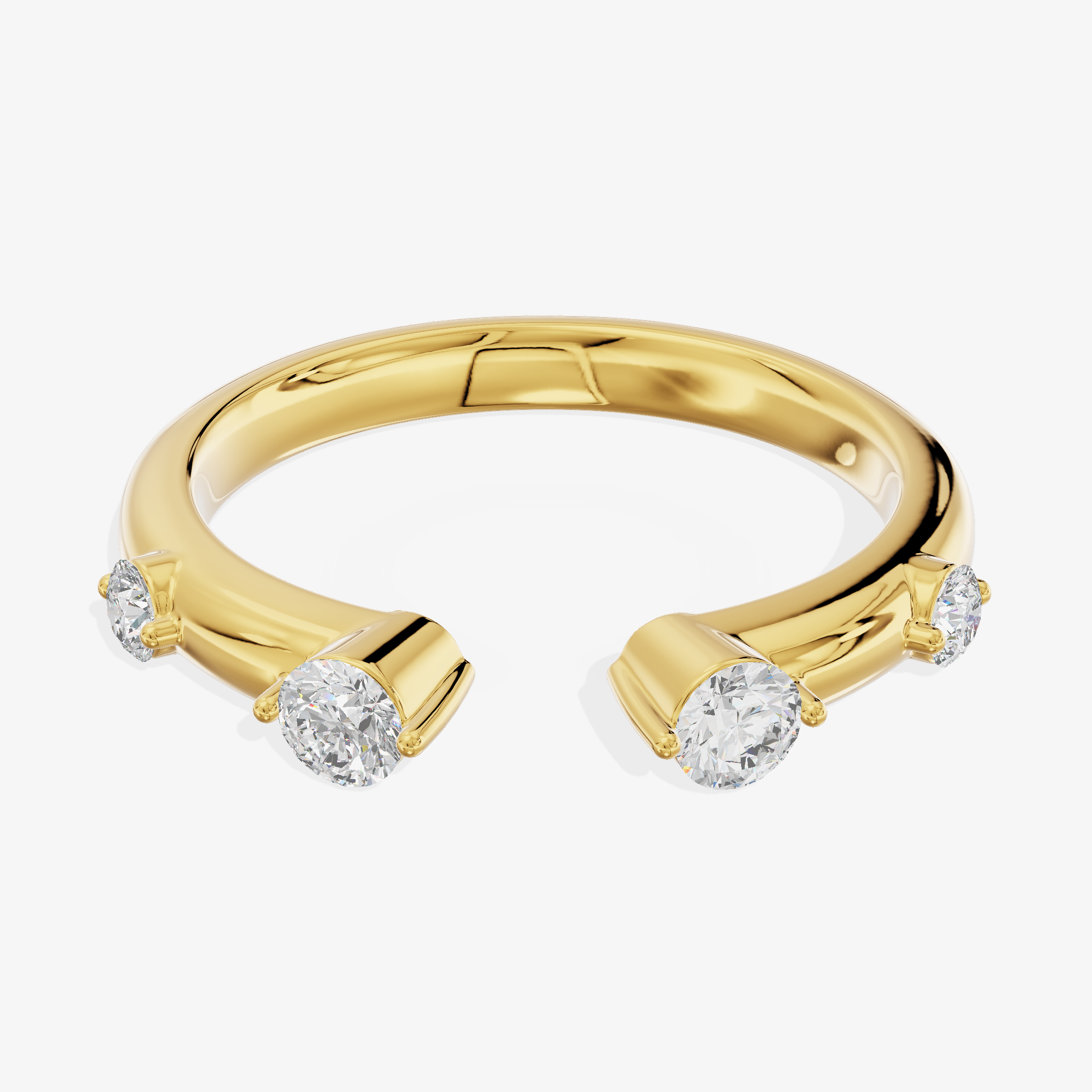 18K Yellow Gold 0.27 Carat Four-Stone Round Lab-Grown Diamond Ring