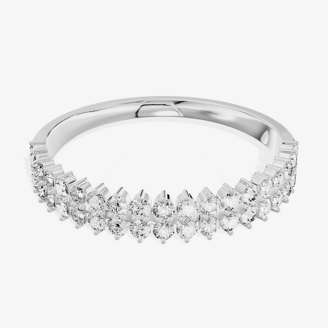 18K White Gold 0.44 Carat 38-Stone Round Lab-Grown Diamond Band Ring