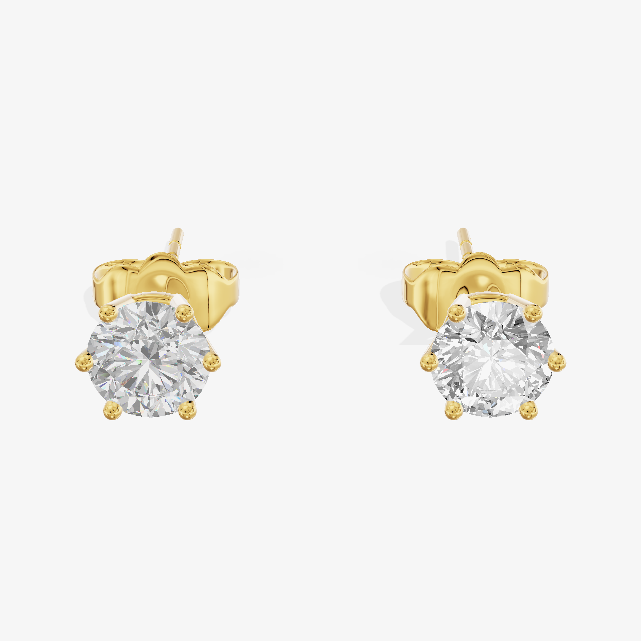 18K White Gold 0.33 Carat Each Round Brilliant Cut Lab-Grown Diamond Stud Earrings