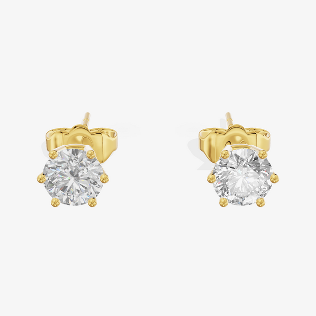 18K White Gold 0.33 Carat Each Round Brilliant Cut Lab-Grown Diamond Stud Earrings