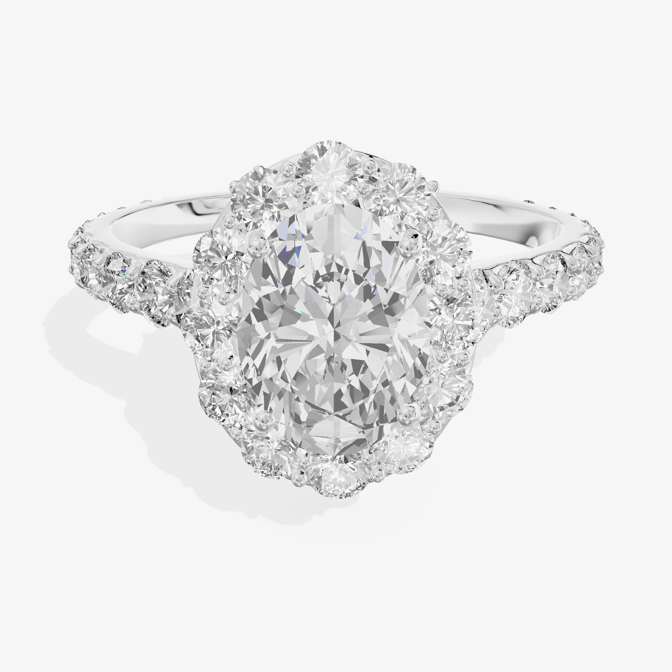 18K White Gold Ring with 0.70 Carat Oval Cut Lab-Grown Diamond
