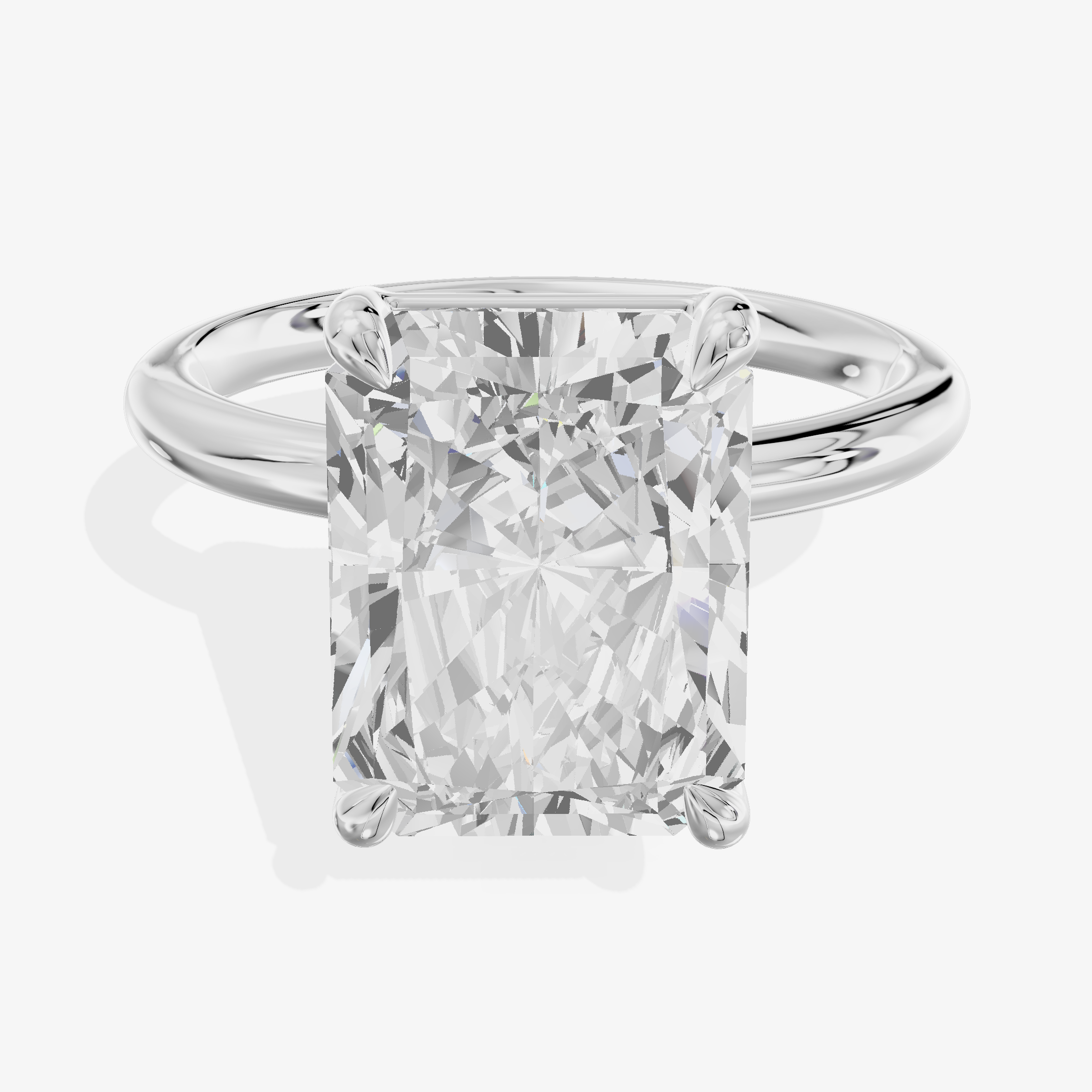Pt950 Ring with 3.06 Carat Radiant Cut Lab-Grown Diamond