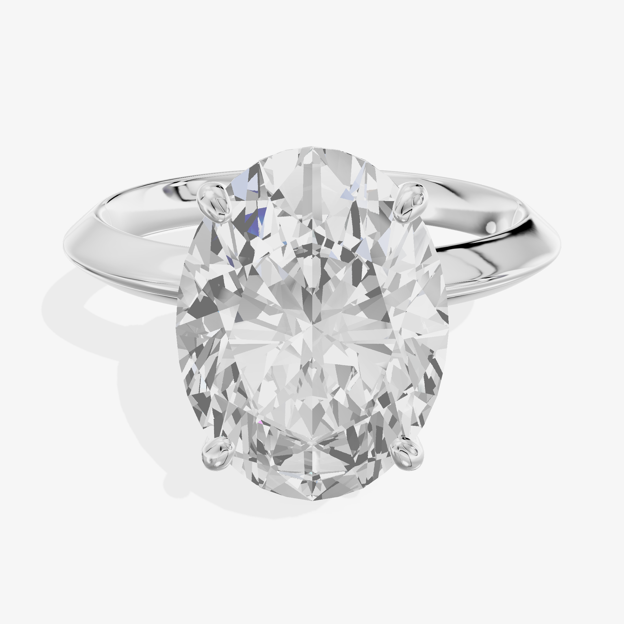 18K White Gold Ring with 5.05 Carat Oval Cut Lab-Grown Diamond