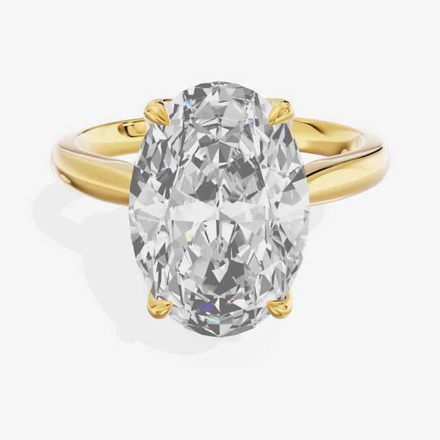 14K Yellow Gold 3.03 Carat Oval Cut Lab-Grown Diamond E VVS2 Halo Ring