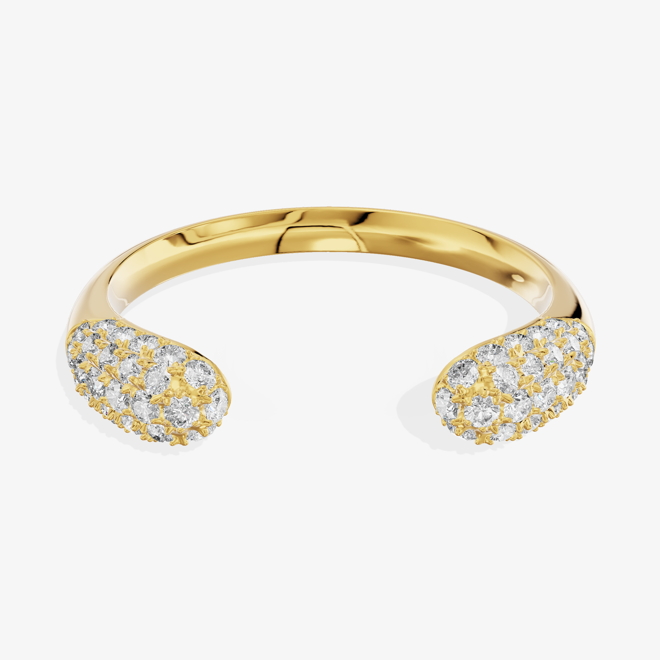 18K Yellow Gold 0.29 Carat 54-Stone Round Lab-Grown Diamond Pavé Band Ring