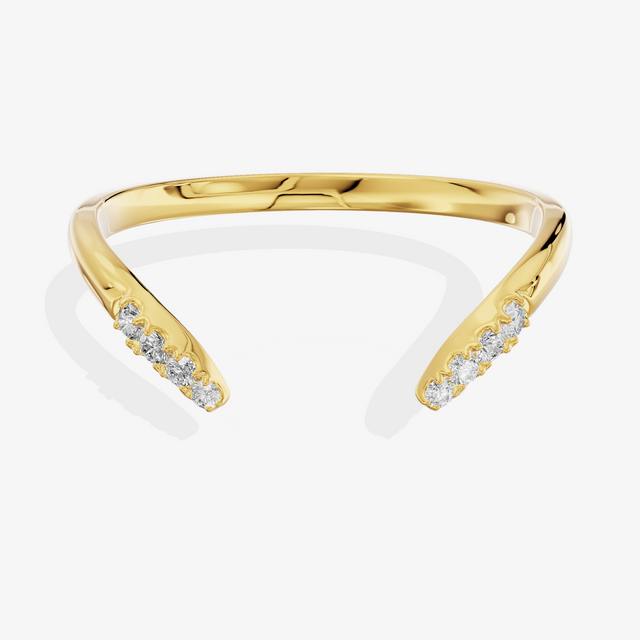 18K Yellow Gold 0.10 Carat 8-Stone Round Lab-Grown Diamond Band Ring