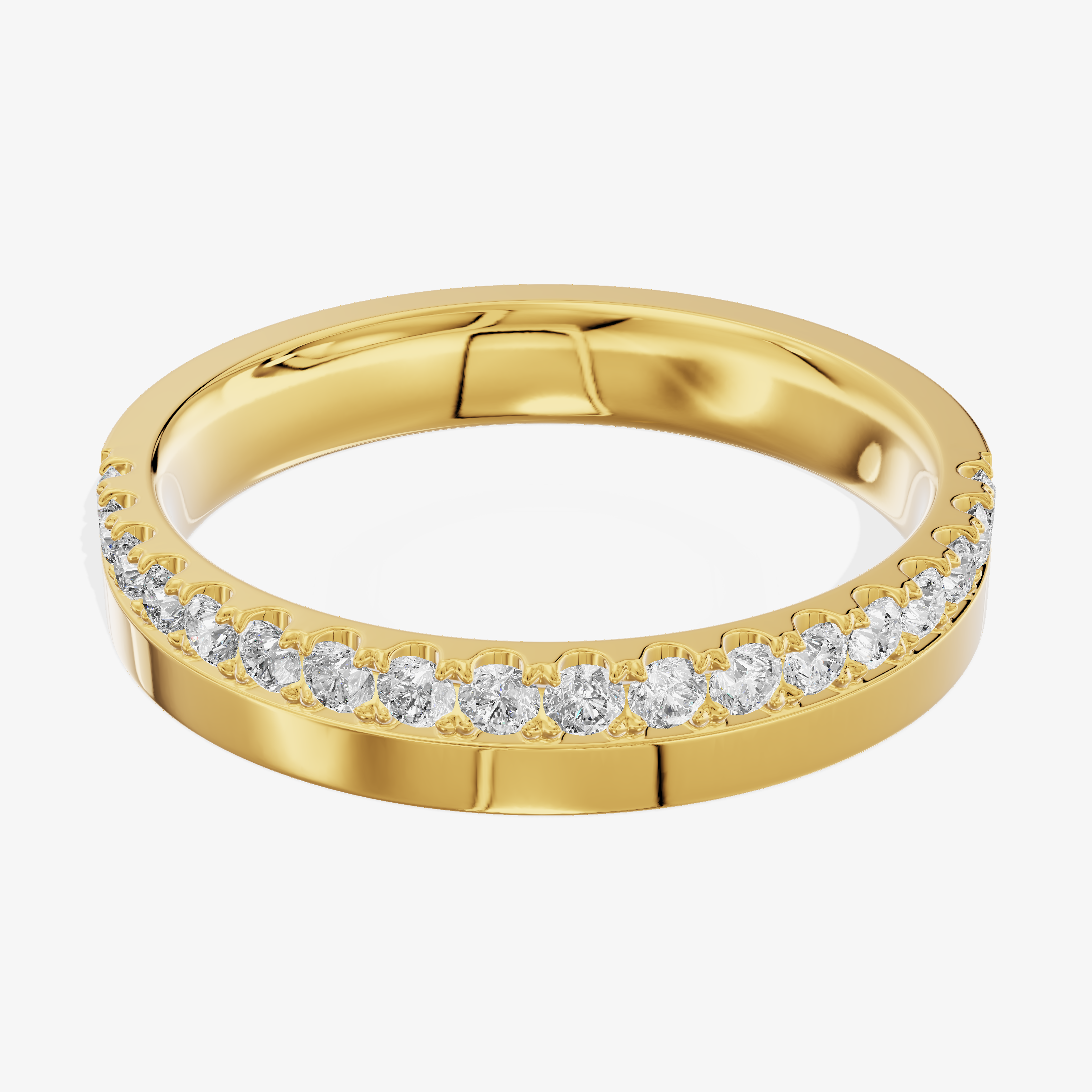 2.510-carat oval Lab-Grown Diamond Pavé Ring —  14K yellow gold