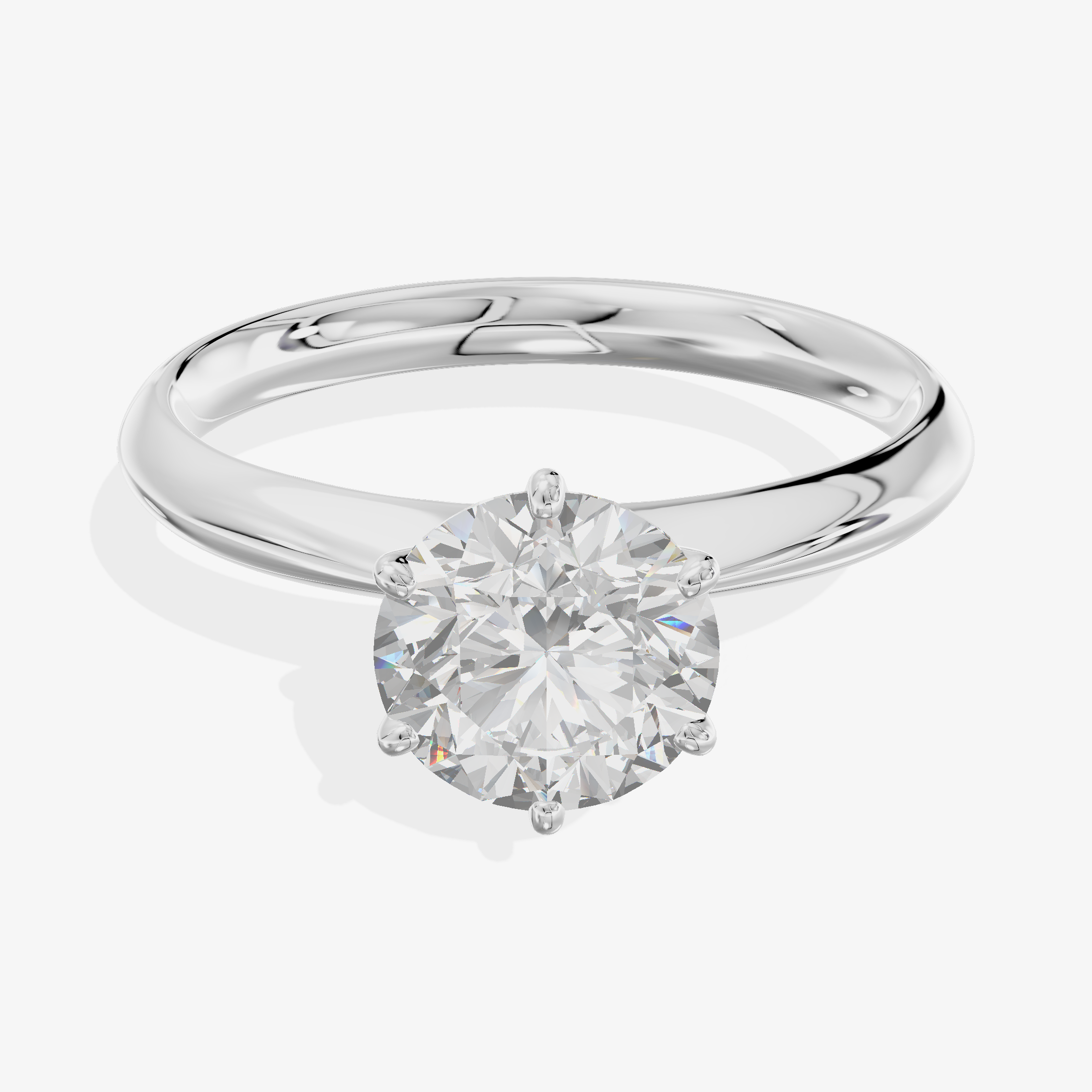 Platinum 1.01 Carat Round Brilliant Cut Lab-Grown Diamond D VVS2 Solitaire Ring