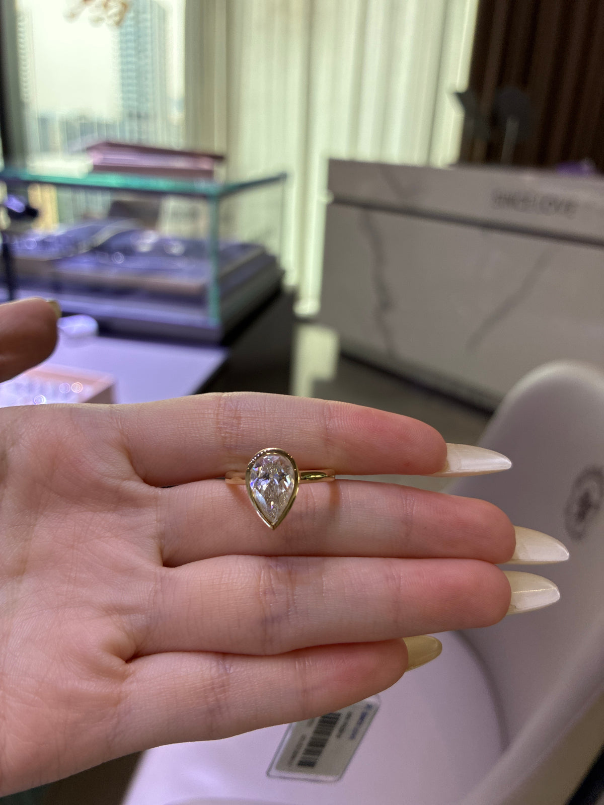 Deposit for local 14k solid gold 3carat pear E/VVS2
