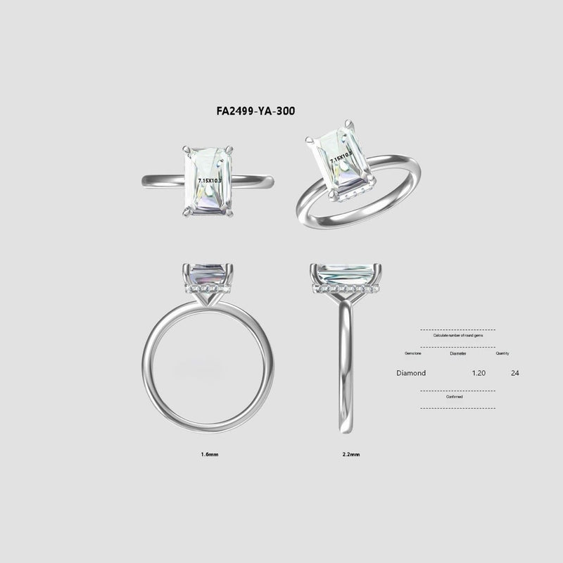 Custom for Carolina, 3ct radiant D/VVS2, with hidden halo