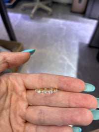 For Kari 14k yellow gold 0.529ct marquise half eternity band