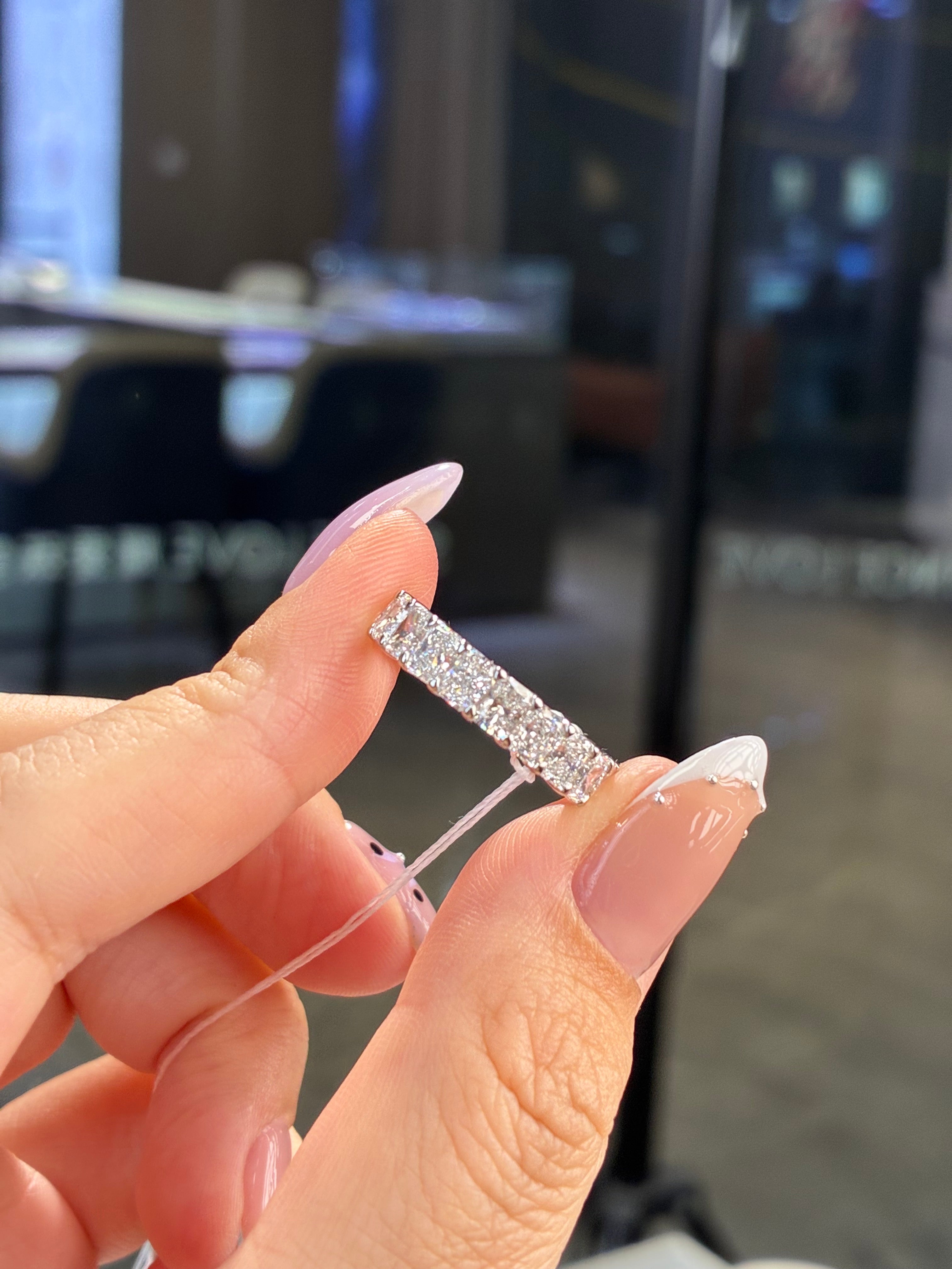 For Minikins, deposit for 4.5ct radiant full eternity band, in 14k white gold, all diamonds DE/VS-VVS*2pcs