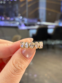 For AuDDocFl, 2.28ct Oval Bezel eternity band of in 14K gold
