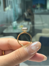 $200 lock price deposit for Marisa, 14k yellow gold,3ct emerald cut main stone, E/VVS2