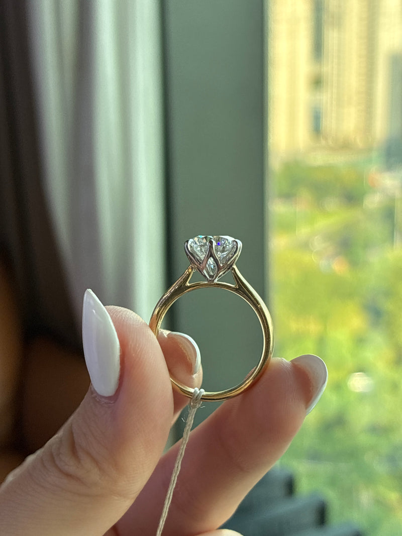 Deposit for Mamajehi$ 18K solid two tone, 3ct round E/VVS2 solitaire ring