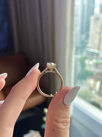 For Jennifer 14k solid gold 2.05ct Dutch marquise crisscut with 0.041ct sidestones, flower basket