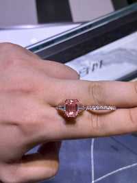 Deposit for J3NN J3NN, a set ,main stone 4.08ct pink VS1 14k white gold side stone 0.42ct and pave band 0.543ct 14k white gold