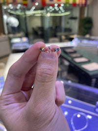 Retainer for Beans Low East West Setting Pinky Ring 14K solid white gold FVP(Fancy Vivid Pink)/VS1 2EX cutting IGI#799624481 US Size 8