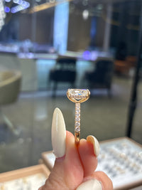 Deposit for LoveyLove 14K solid white gold setting for a 4.11carat pear diamond with 0.495ct pave band