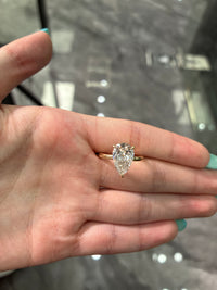 For MarissaFaith 14K pear shape 3.06ct E VVS2 with hidden halo 0.161ct & pave band
