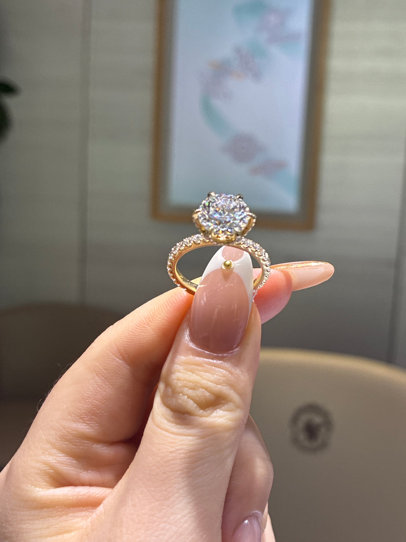 deposit For Kary 14k gold E/vvs2 main stone 3ct side stone 0.926ct customize