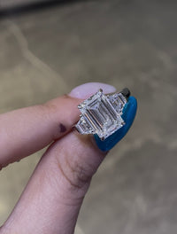 Remaining balance For Erin Bell 14k white gold three stone ring with 5ct diamond And 1.1ct side diamonds
