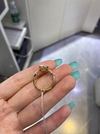 For Vera 14K yellow gold dutch marquise 3.02ct E VS1 with 0.242 side stones