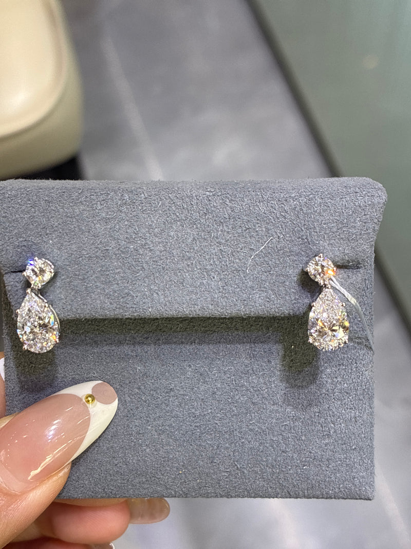 Deposit For Nidia 14k white pear cut earrings total 4carat D/vvs2 customize