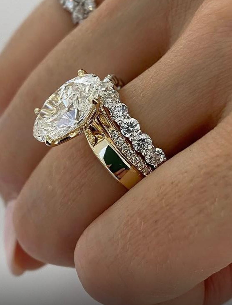 For Becky 14k set 3 ct oval