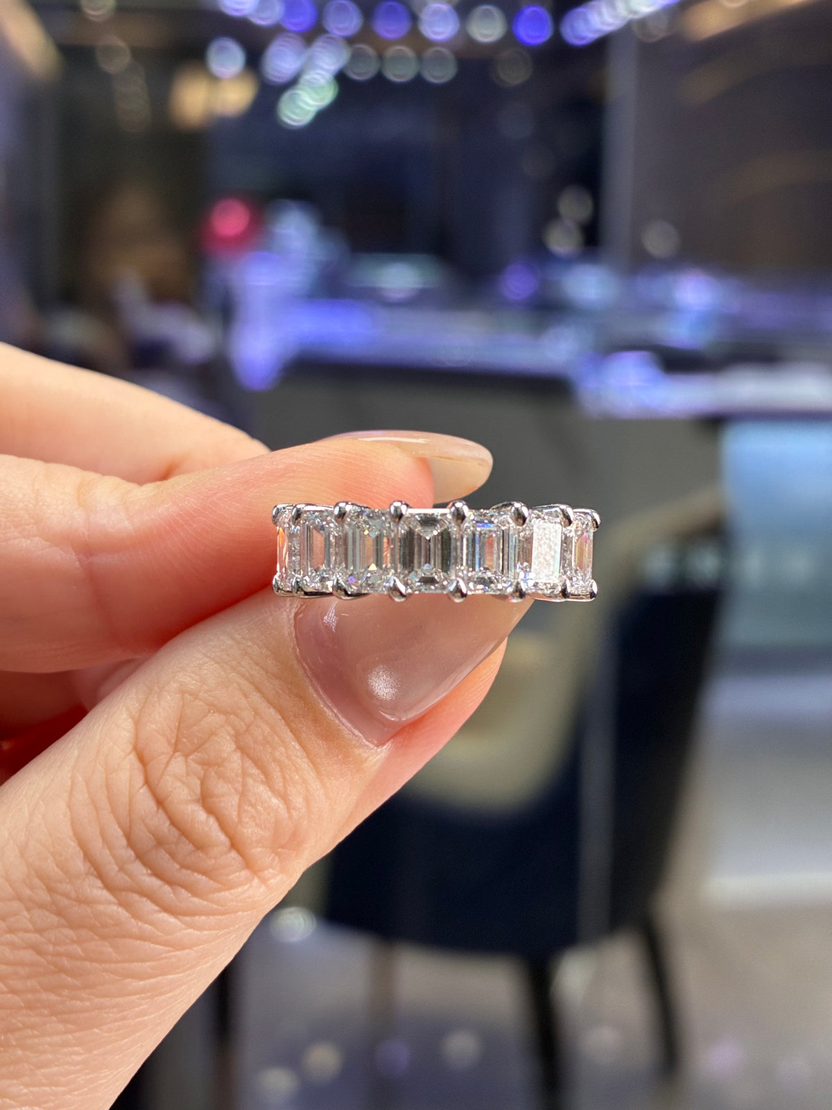 For Tess, deposit for 3.565ct Half eternity band, in 14k yellow gold, DE/VS-VVS