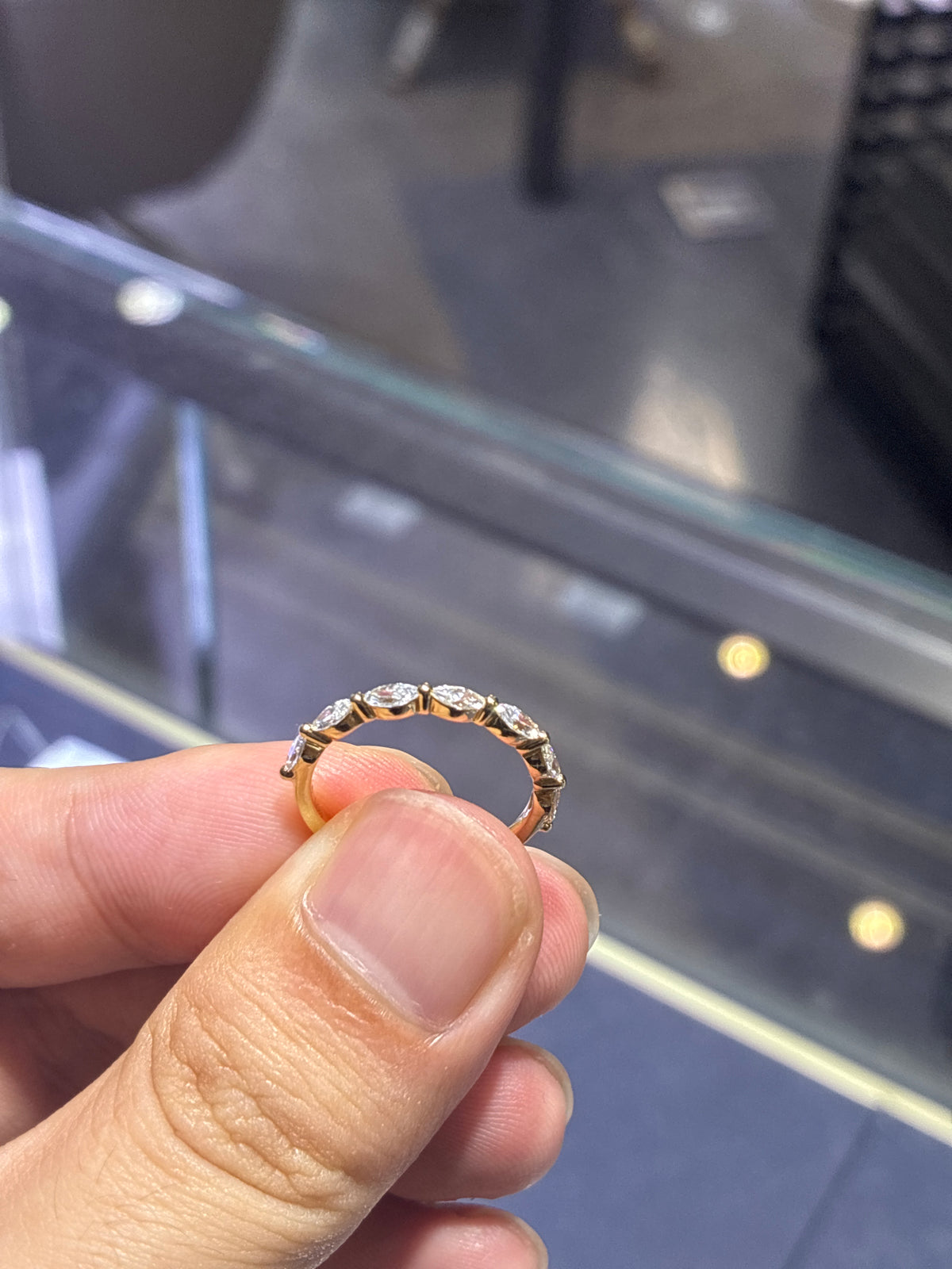 For Yassah Lake,half band ,stone 0.51ct,14 yellow gold