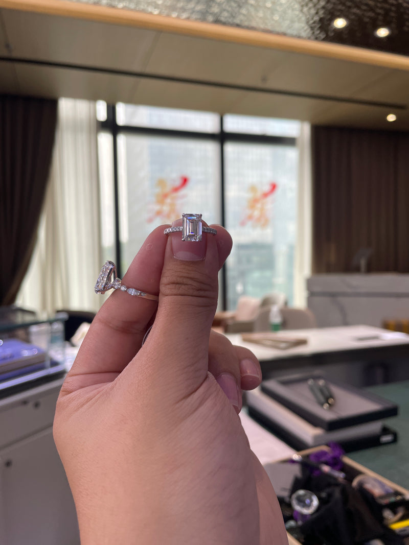 Deposit For Ana Maravilla 3ct Emerald Cut with Marquise band 14k